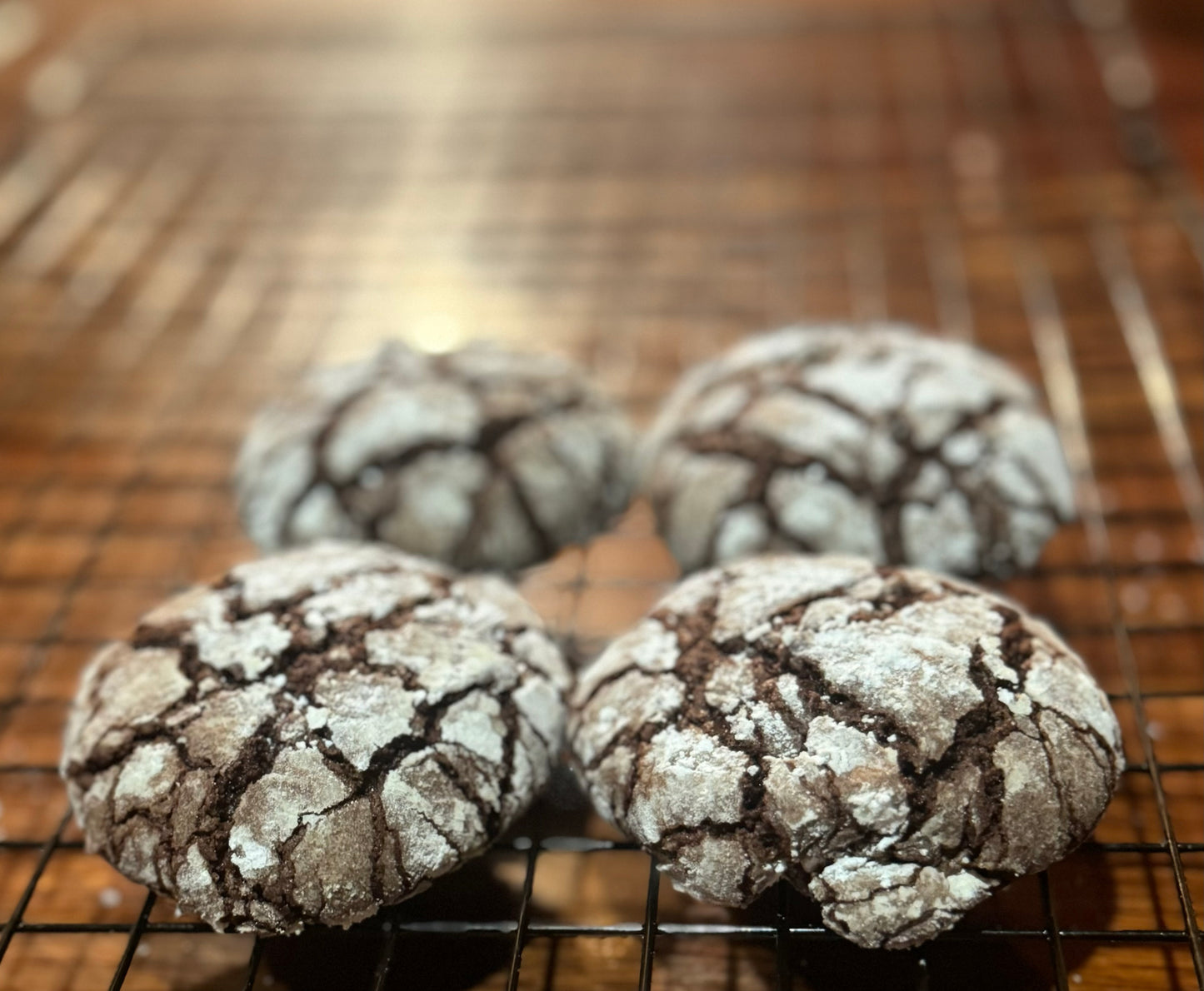 Chocolate Crinkle Sourdough Cookies