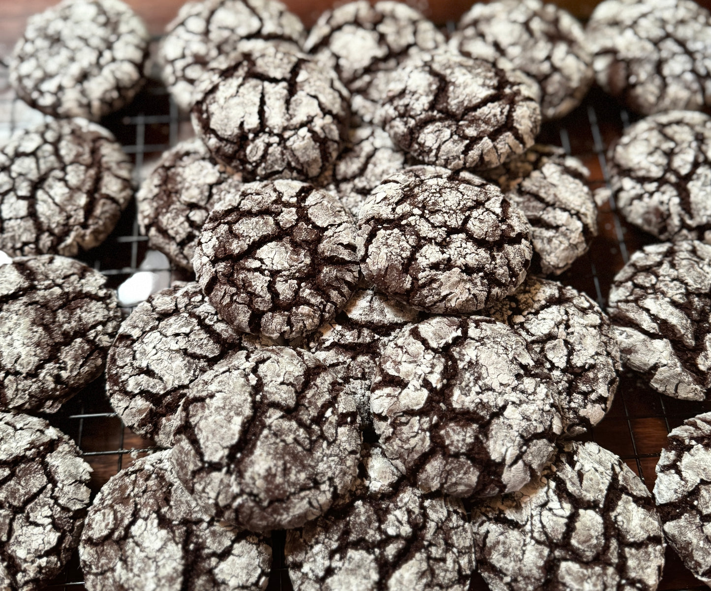 Chocolate Crinkle Sourdough Cookies